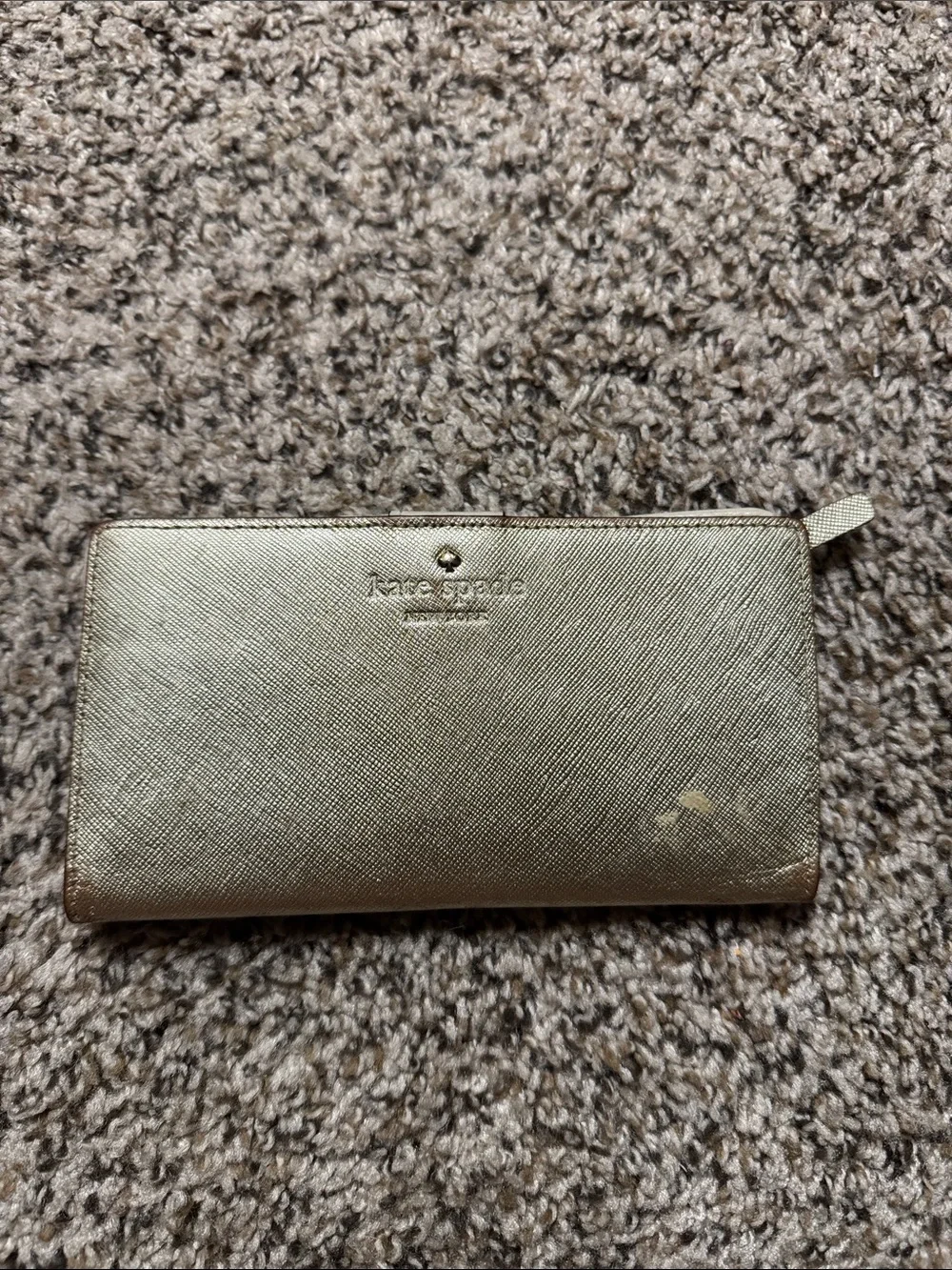 kate spade metallic gold zip wallet‎